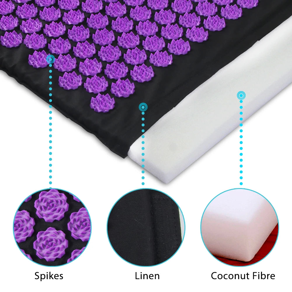 Acupressure Mat & Pillow Set – Back & Neck Pain Relief, Stress & Muscle Recovery (3-Piece)