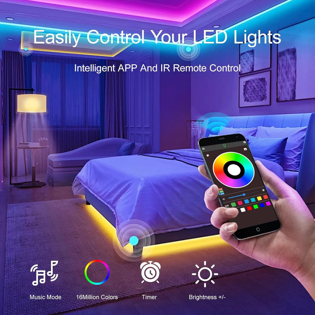 RGB LED Strip Lights — Music Sync & App Control
