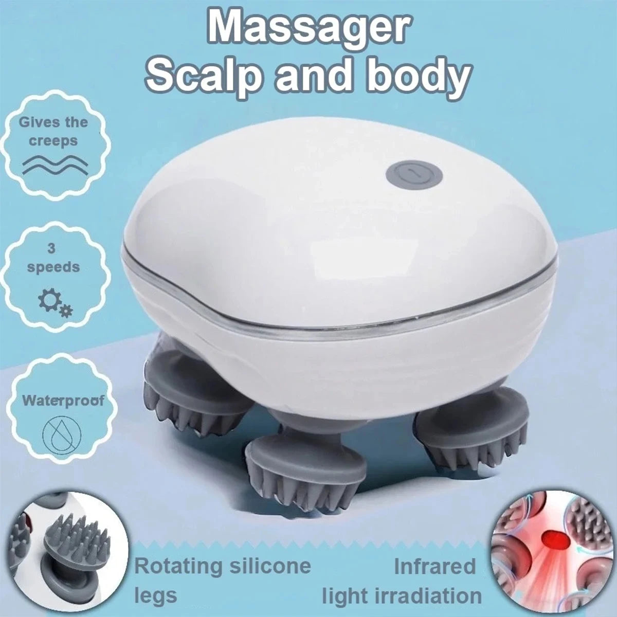 Electric Scalp Massager – Soft Silicone Head Massage for Stress Relief & Hair Care