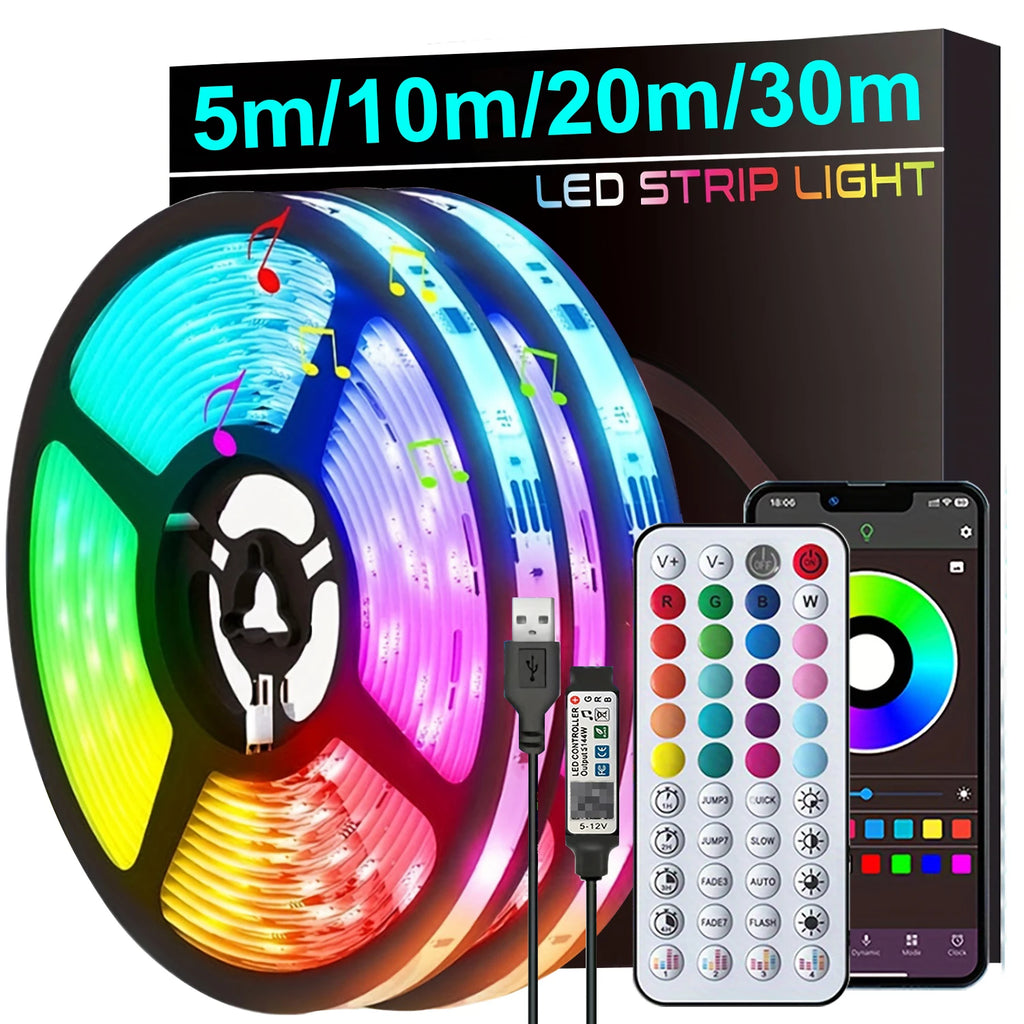 RGB LED Strip Lights — Music Sync & App Control