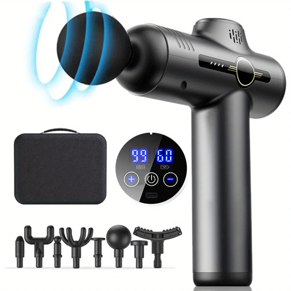 Deep Tissue Massage Gun — 6 to 99 Speed Settings, Whisper Quiet