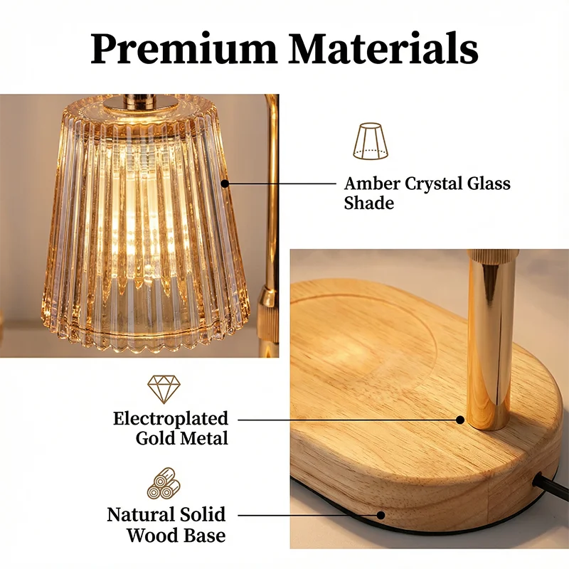 Luxury Glass Candle Warmer Lamp — Dimmable with Timer