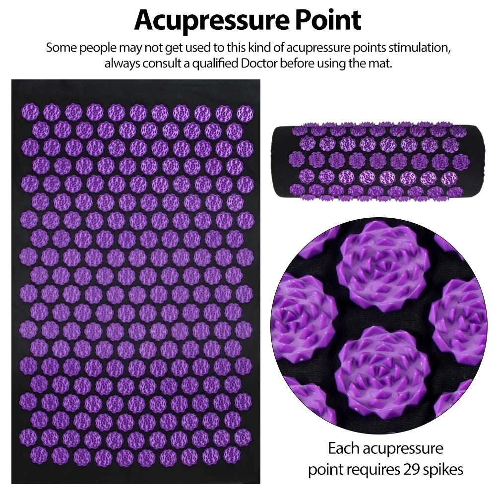 Acupressure Mat & Pillow Set – Back & Neck Pain Relief, Stress & Muscle Recovery (3-Piece)