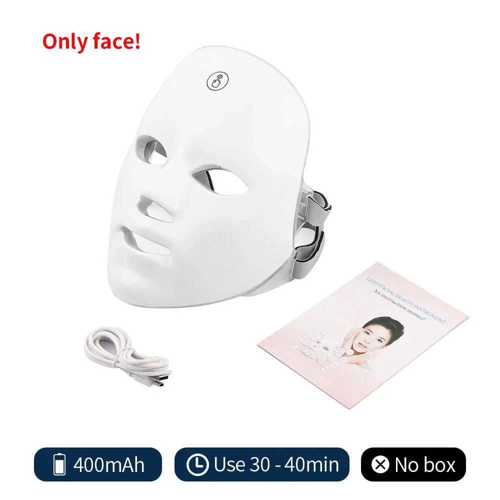 7-Color LED Light Therapy Mask — Face & Neck Anti-Aging Treatment