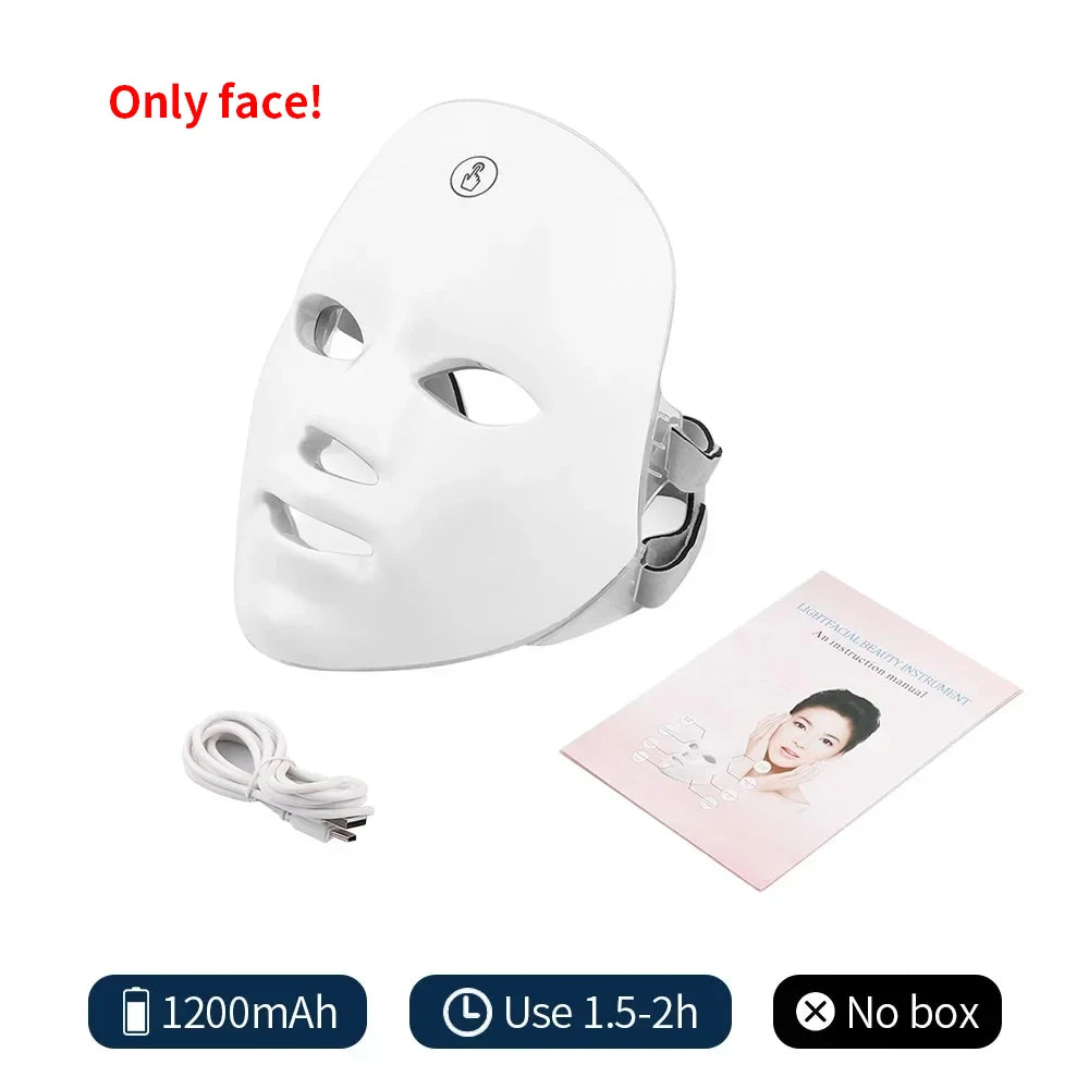 7-Color LED Light Therapy Mask — Face & Neck Anti-Aging Treatment