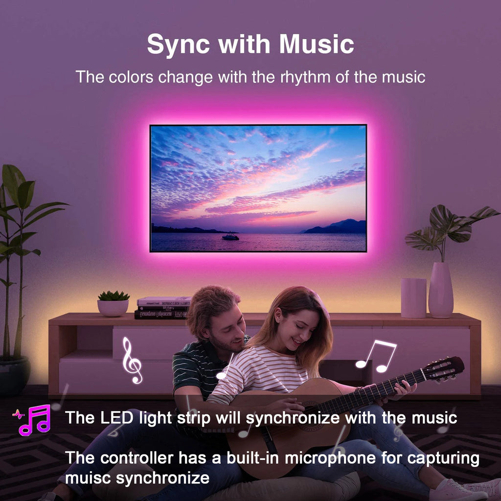 RGB LED Strip Lights — Music Sync & App Control