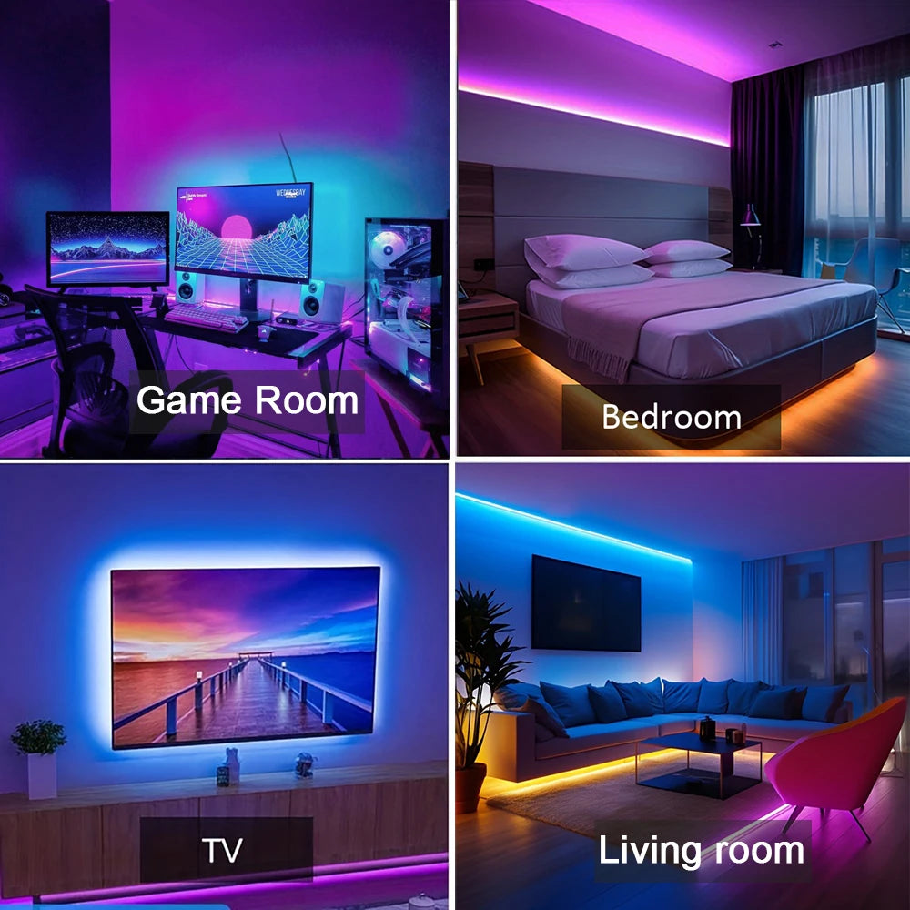 RGB LED Strip Lights — Music Sync & App Control
