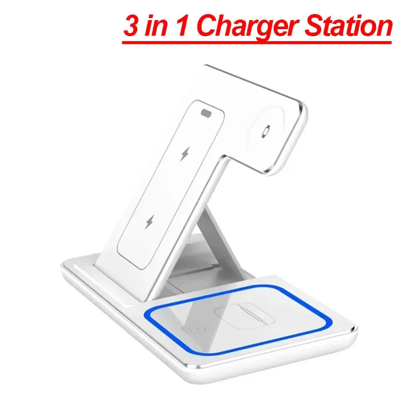 3-in-1 Wireless Charging Station — Phone, Watch & Earbuds