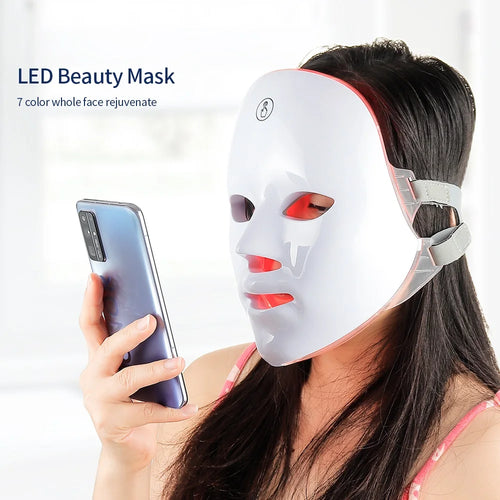 7-Color LED Light Therapy Mask — Face & Neck Anti-Aging Treatment