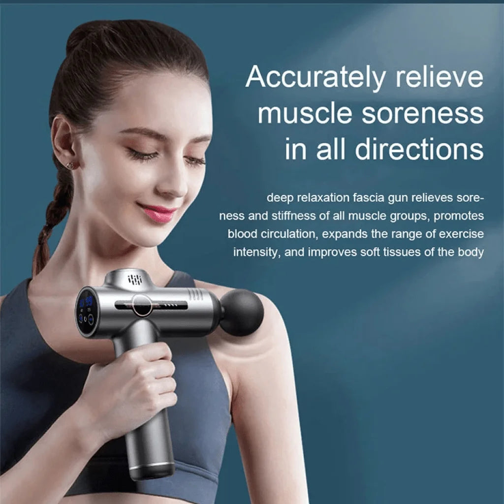 Deep Tissue Massage Gun — 6 to 99 Speed Settings, Whisper Quiet