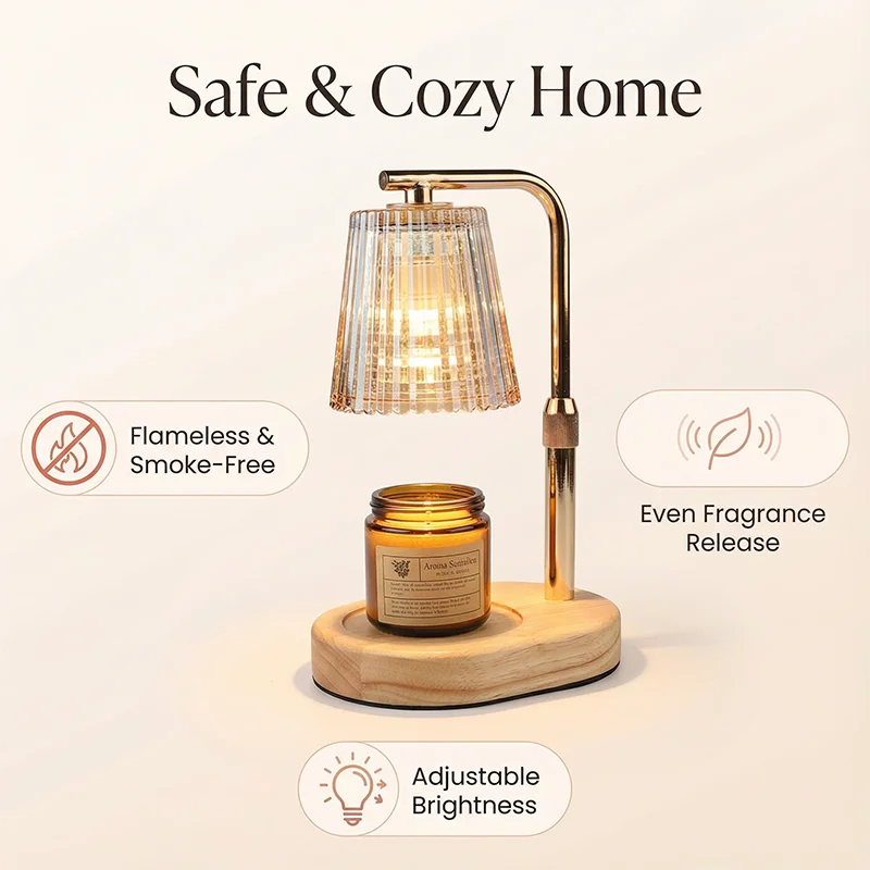 Luxury Glass Candle Warmer Lamp — Dimmable with Timer