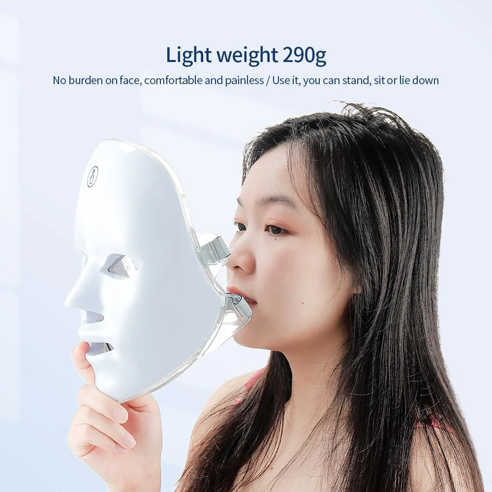 7-Color LED Light Therapy Mask — Face & Neck Anti-Aging Treatment